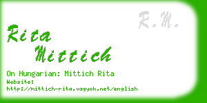 rita mittich business card